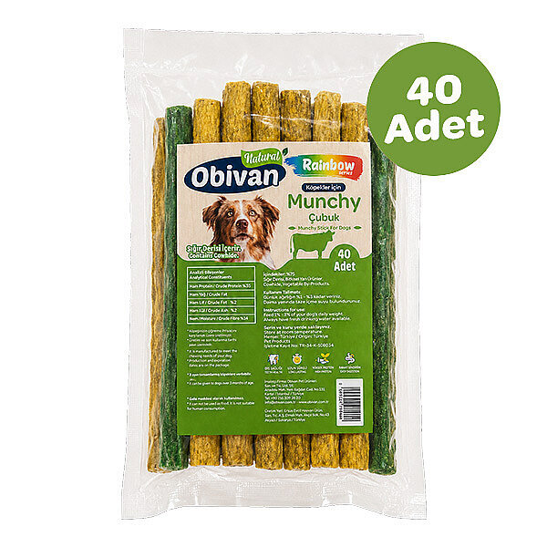 Obivan Renkli Munchy Çubuk 12 cm 40 Adet