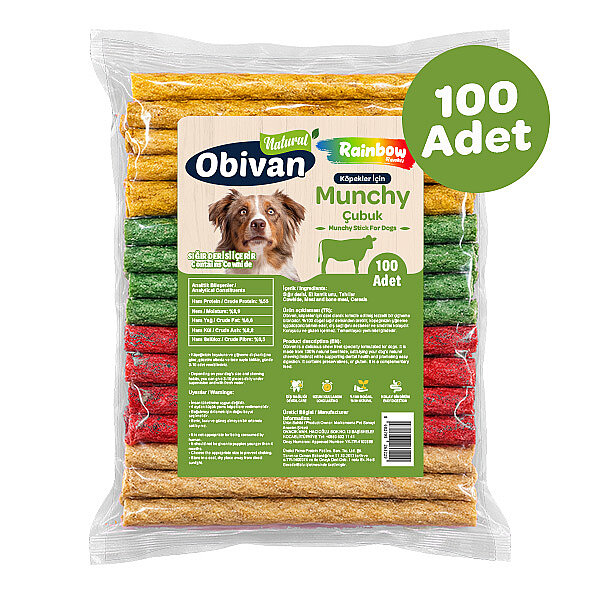 Obivan Renkli Munchy Çubuk 12 Cm 9 Gr 100 Adet - 1