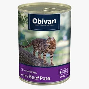 Obivan Tahılsız Sığır Etli Ezme Yetişkin Kedi Konservesi 400 GR