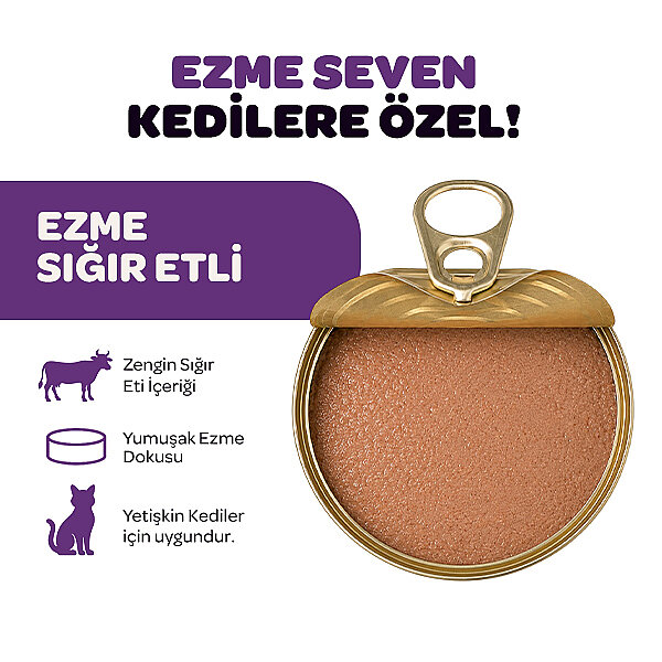 Obivan Tahılsız Sığır Etli Ezme Yetişkin Kedi Konservesi 400 gr - 2
