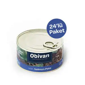 Obivan Tahılsız Somon Balıklı Ezme Kedi Konservesi 80 GR x 24 Adet - 2