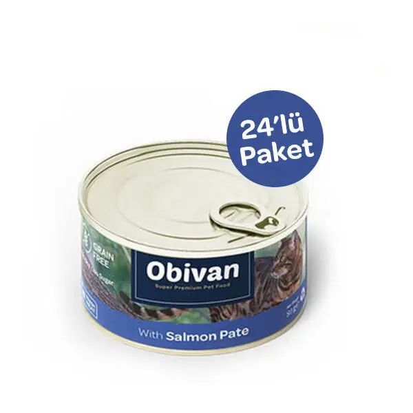 Obivan Tahılsız Somon Balıklı Ezme Kedi Konservesi 80 GR x 24 Adet - 2