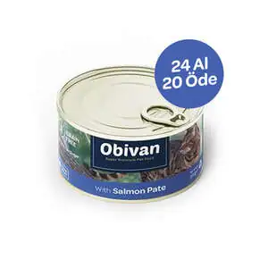 Obivan Tahılsız Somon Balıklı Ezme Kedi Konservesi 80 GR x 24 Adet
