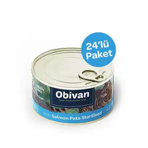 Obivan Tahılsız Somon Balıklı Ezme Kısırlaştırılmış Kedi Yaş Maması 80 GR x 24 Adet - 2