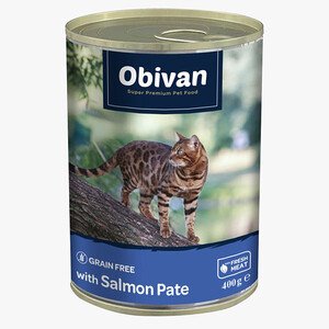Obivan Tahılsız Somon Balıklı Ezme Yetişkin Kedi Konservesi 400 GR