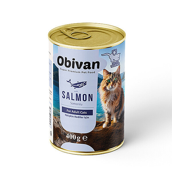 Obivan Somon Balıklı Sos İçinde Gravy Yetişkin Kedi Yaş Maması 400 GR