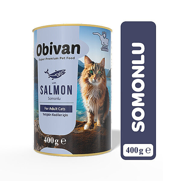 Obivan Somon Balıklı Sos İçinde Gravy Yetişkin Kedi Konservesi 400 gr