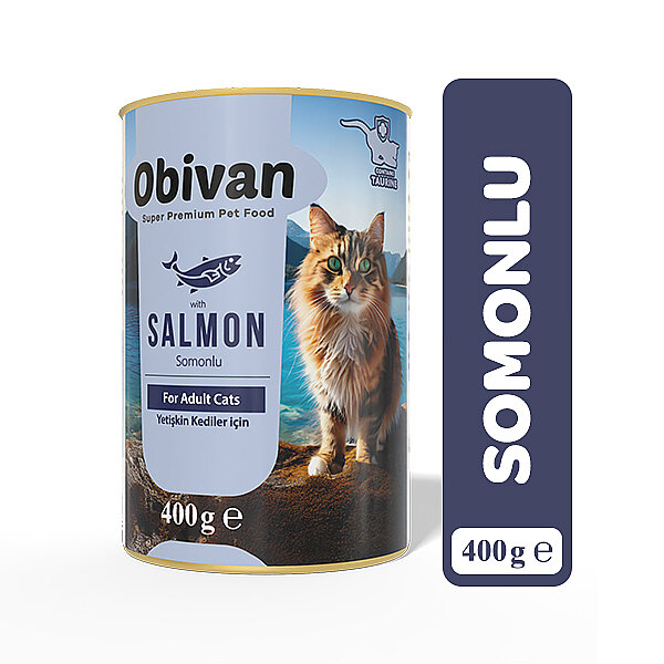 Obivan Somon Balıklı Sos İçinde Gravy Yetişkin Kedi Konservesi 400 gr - 1