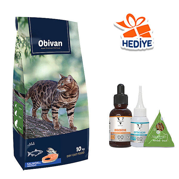 Obivan Somonlu ve Hamsili Yetişkin Kedi Maması 10kg
