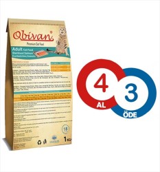 Obivan Somonlu Kısırlaştırılmış Kedi Maması 1 KG ( 4 AL 3 ÖDE )