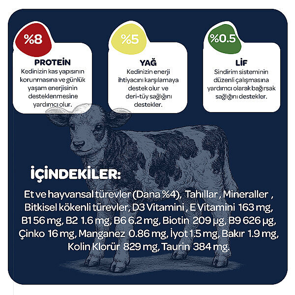 Obivan Dana Etli Sos İçinde Gravy Yetişkin Kedi Yaş Maması 400 GR x 12 Adet - 4