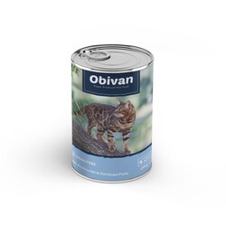 Obivan Tahılsız Hamsili ve Sardalyalı Ezme Yetişkin Kedi Yaş Maması 400 GR x 12 Adet - 3