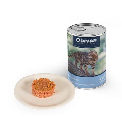 Obivan Tahılsız Hamsili ve Sardalyalı Ezme Yetişkin Kedi Yaş Maması 400 GR - 2