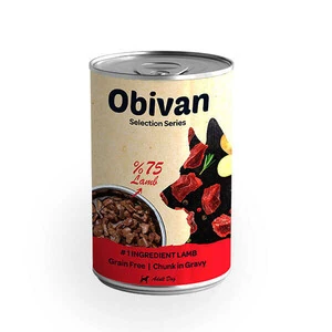 Obivan Parça Kuzu Etli Soslu Köpek Konservesi 400 GR x 12 Adet - 2