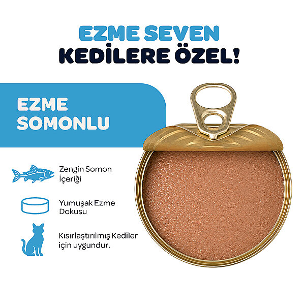 Obivan Tahılsız Somon Balıklı Ezme Kısırlaştırılmış Kedi Konservesi 400 gr x 12 Adet - 2