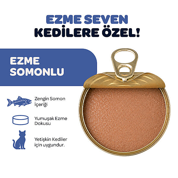 Obivan Tahılsız Somon Balıklı Ezme Yetişkin Kedi Konservesi 400 gr x 6 Adet - 2