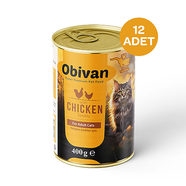 Obivan Tavuk Etli Sos İçinde Gravy Yetişkin Kedi Yaş Maması 400 GR x 12 Adet