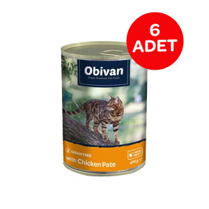 Obivan Tahılsız Tavuk Etli Ezme Yetişkin Kedi Konservesi 400 GR x 6 Adet