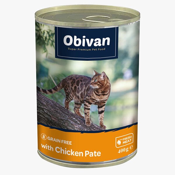 Obivan Tahılsız Tavuk Etli Ezme Yetişkin Kedi Konservesi 400 GR - 1