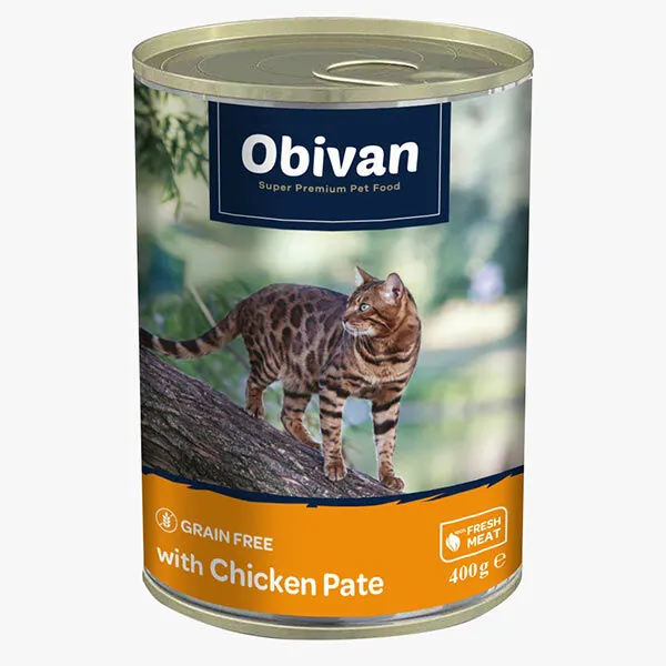 Obivan Tahılsız Tavuk Etli Ezme Yetişkin Kedi Konservesi 400 GR - 1