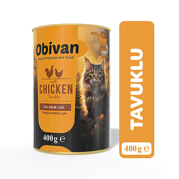 Obivan Tavuk Etli Sos İçinde Gravy Yetişkin Kedi Konservesi 400 gr