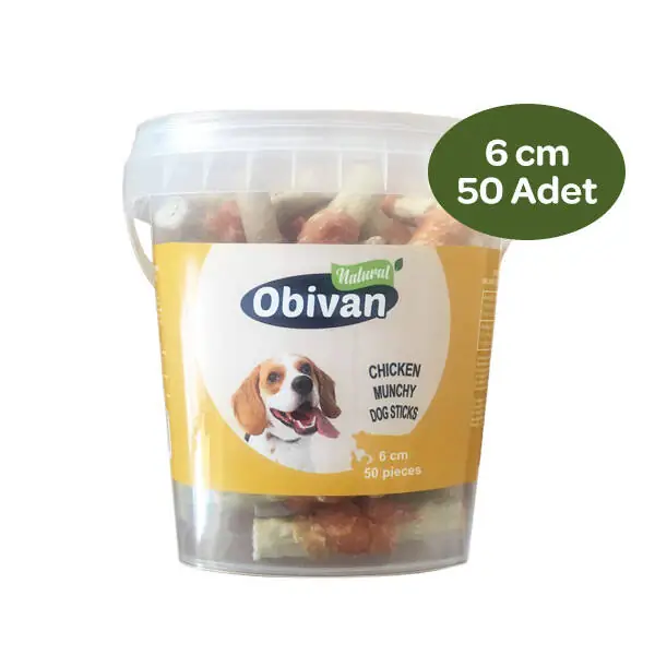 Obivan Tavuk Sargılı Munchy Çubuk 6 cm 50li - 1