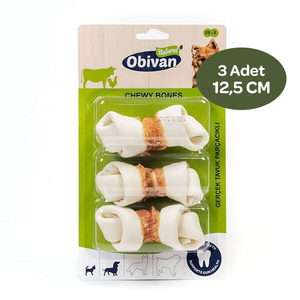Obivan Tavuklu Düğüm Köpek Ağız Bakım Kemiği XXS 3 Adet - 1
