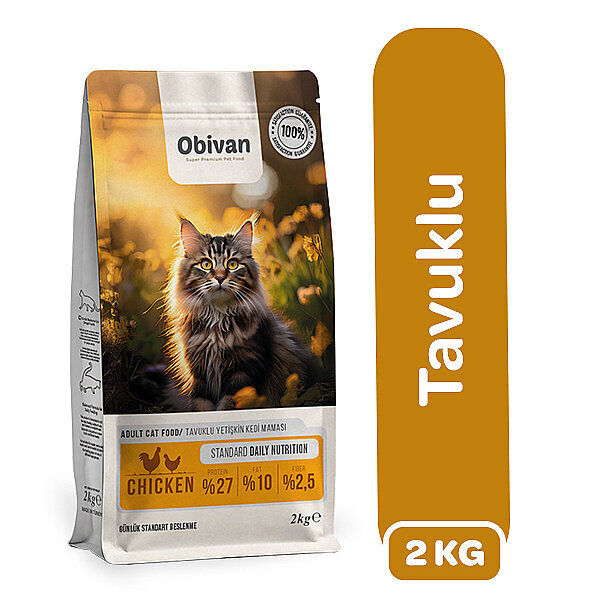 Obivan Tavuklu Yetişkin Kedi Maması 2 kg