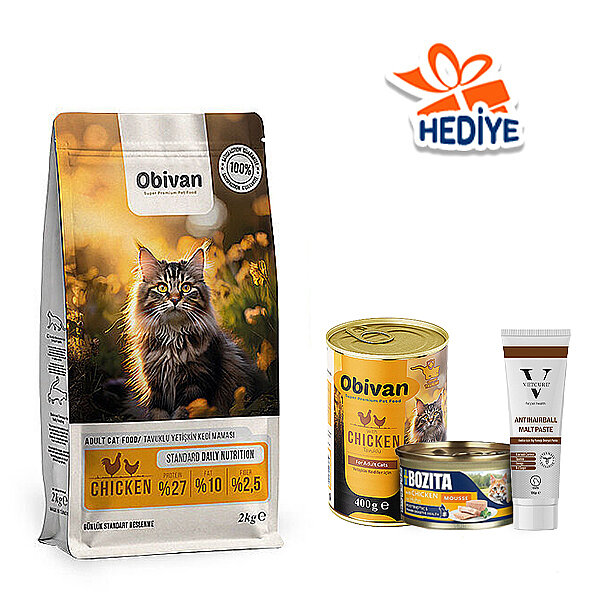 Obivan Tavuklu Yetişkin Kedi Maması 2 kg - 1