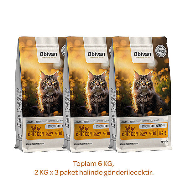 Obivan Tavuklu Yetişkin Kedi Maması 6 kg - 2
