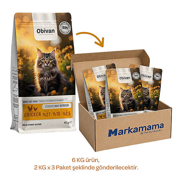 Obivan Tavuklu Yetişkin Kedi Maması 6 kg - 2