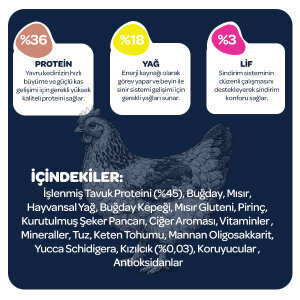 Obivan Kitten Tavuklu ve Kızılcıklı Yavru Kedi Maması 10kg - 4