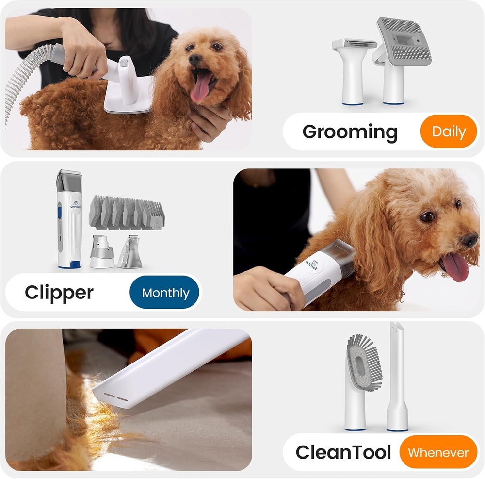 Oneisall LM2 Kablosuz  Kedi & Köpek için Vakumlu Bakım Seti - 6