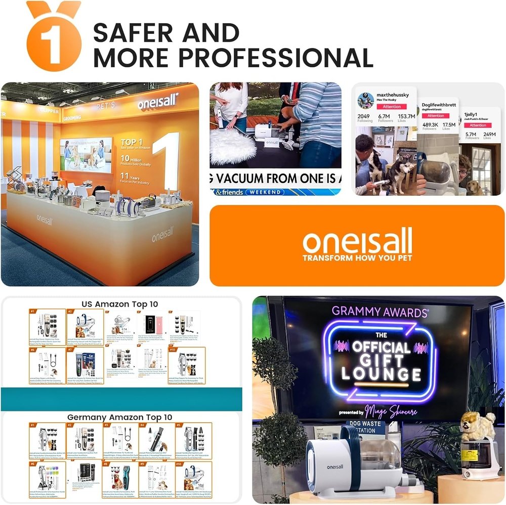 Oneisall LM2 Kablosuz  Kedi & Köpek için Vakumlu Bakım Seti - 9