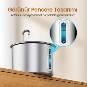Oneisall PWF-001 2 L Tekli Paslanmaz Çelik Kedi ve Köpekler İçin Otomatik Su Pınarı - 2