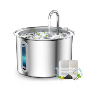 Oneisall PWF-001 2 L Tekli Paslanmaz Çelik Kedi ve Köpekler İçin Otomatik Su Pınarı - Yedek Filtre Seti (8’li Paket) - 3