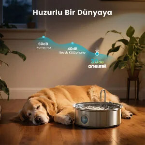 Oneisall PWF-002 7 L Büyük Irk Köpekler için Paslanmaz Çelik Su Pınarı - 6
