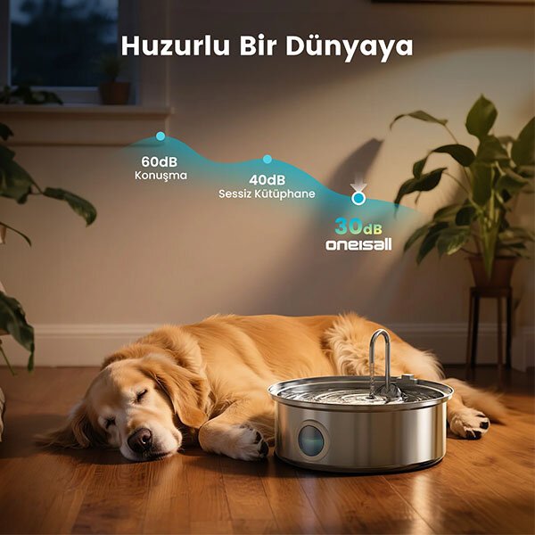 Oneisall PWF-002 7 L Büyük Irk Köpekler için Paslanmaz Çelik Su Pınarı - 6