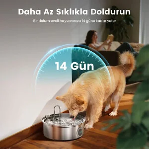 Oneisall PWF-002 7 L Büyük Irk Köpekler için Paslanmaz Çelik Su Pınarı - 8