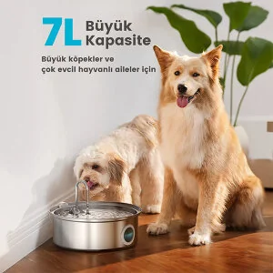 Oneisall PWF-002 7 L Büyük Irk Köpekler için Paslanmaz Çelik Su Pınarı - 9