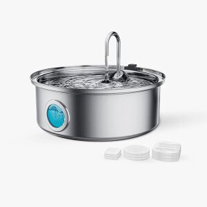 Oneisall PWF-002 7 L Büyük Irk Köpekler için Paslanmaz Çelik Su Pınarı - Yedek Filtre Seti (8’li Paket) - 3