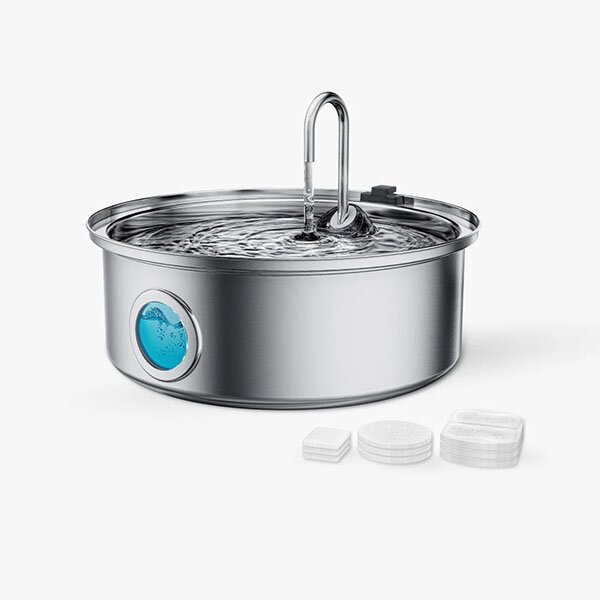 Oneisall PWF-002 7 L Büyük Irk Köpekler için Paslanmaz Çelik Su Pınarı - Yedek Filtre Seti (8’li Paket) - 3