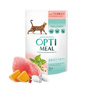 Optimeal Hindili Ciğerli Balkabağı Soslu Yaş Kedi Maması 85 Gr