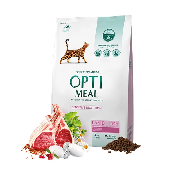 Optimeal Kuzu Etli Sensitive Digestion Kedi Maması 4 Kg - 1