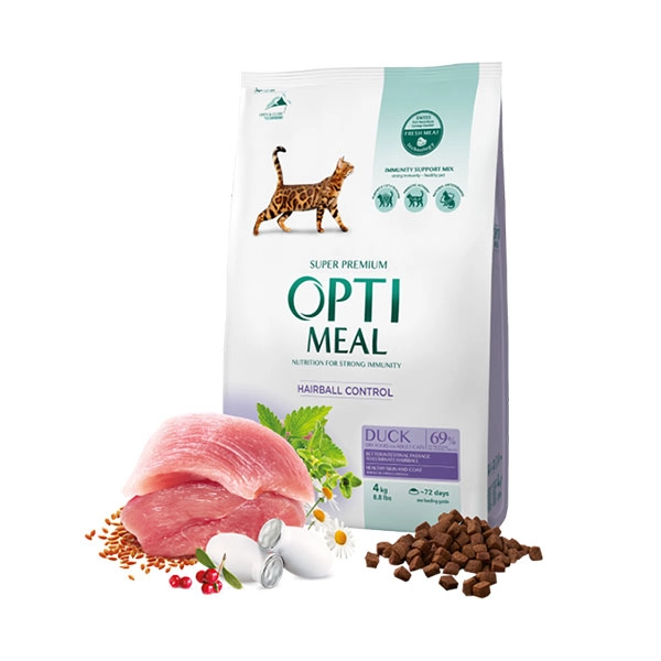 Optimeal Ördekli Kedi Maması Hairball Control 4 Kg - 1