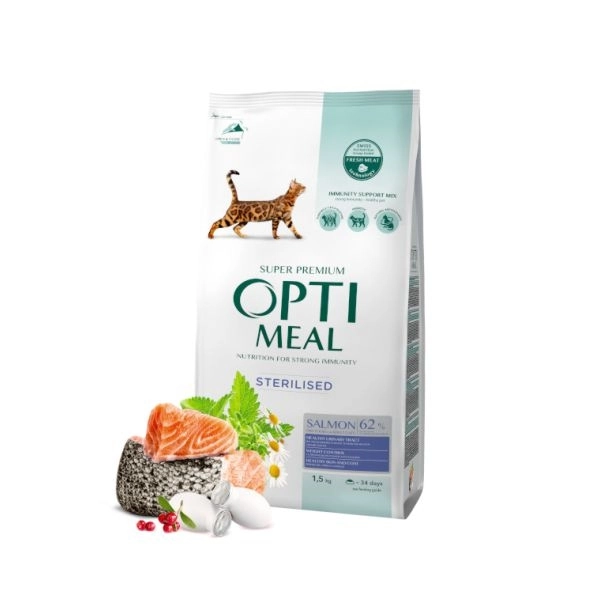 Optimeal Somonlu Kısırlaştırılmış Kedi Mam.1.5 kg - 1
