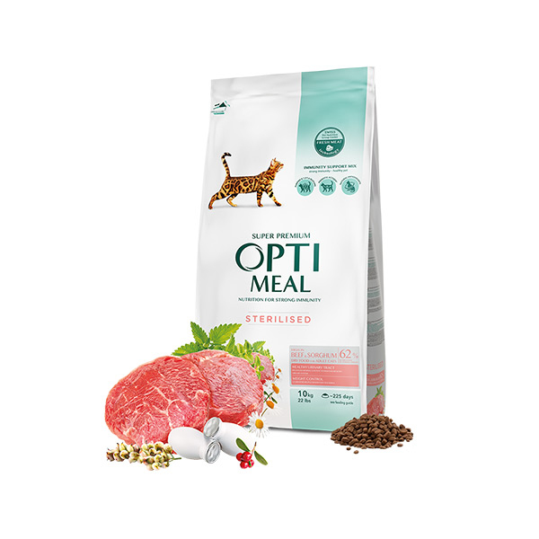 Optimeal Süper Premium Dana Etli-Sorgumlu Kısır Kedi Maması 10 Kg - 2