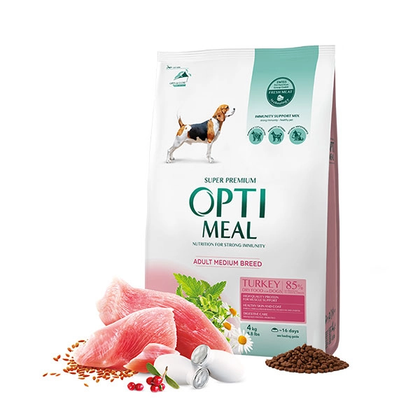 Optimeal Süper Premium Hindili Orta Irk Yetişkin Köpek Maması 4 Kg - 1