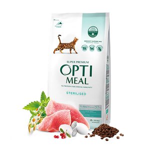 Optimeal Süper Premium Hindili-Yulaflı Kısır Kedi Maması 1.5 kg - 2