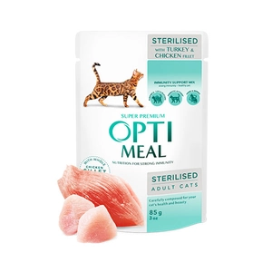 Optimeal Sterilised Hindili Ve Tavuklu Kısırlaştırılmış Kedi Konservesi 85gr